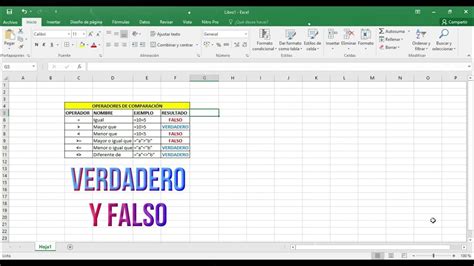 crear en excel test verdadero o falso